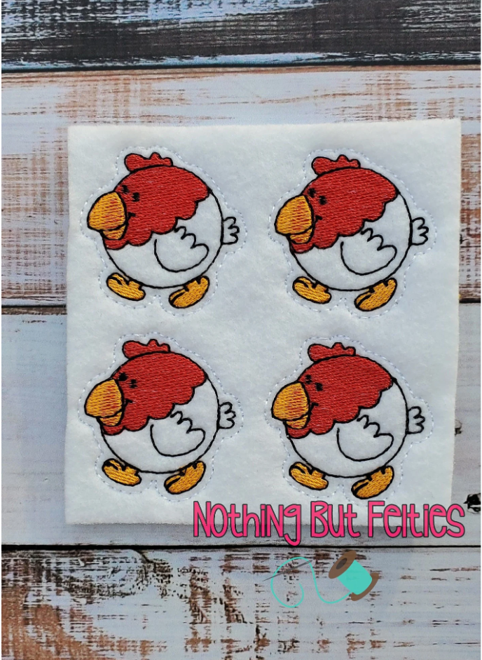 Chubby Chicken Embroidery Feltie FILE