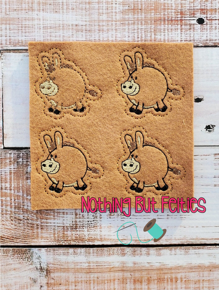 Chubby Donkey Embroidery Feltie FILE