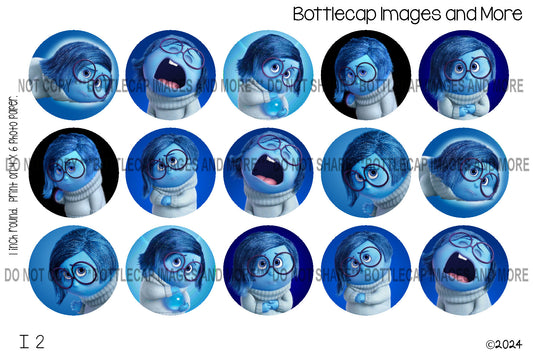 Inside Out Sadness Inspired Bottle Cap Image i2